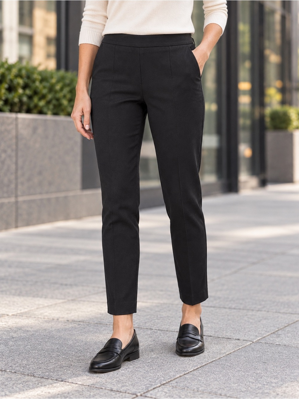 J Crew Martie Stretch Slim Ankle Pants Size 4 Black